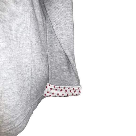 Orvis,XL, ribbed heather gray maple leaf accents 1/4 zip knit Sweater￼￼ - Picture 6 of 10